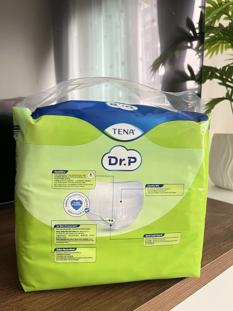 Dr. P Basic Diapers (Pants) Size M (Category: Medical Supplies & Tools) located in Kuala Lumpur. Submitted by krulesvne (Listing ID 1461663202, Image 2). Description: Brand New Dr. P Pants for active wearers; size M fits waists 28–44 inches (81–112 cm) 10 pieces per pack Availability: 6 pack.