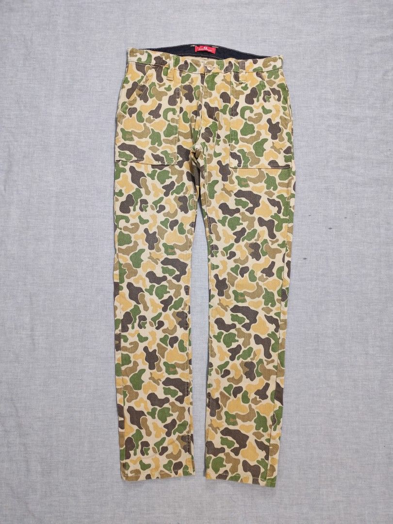 duck camo baker pants slim stretch (Category: Trousers) located in Baguio. Submitted by used_clothing2600 (Listing ID 1461618437, Image 2). Description: BS duck camo baker pants stretch size 32 verygood condition measurements waist 16 inches front rise 10 thigh 11 knee 8.5 inseam 31 outseam 41.5 leg opening 7 P1200.