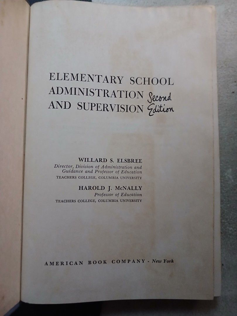 Elementary School Administration and Supervision (Category: Textbooks) located in Manila. Submitted by thecollectibleshop (Listing ID 1461601311, Image 2). Description: Selling a collectible hardbound book about elementary school administration. All pages are intact and still in good condition. Buyer pays for the shipping fee..