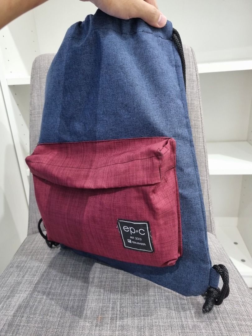 EPIC Drawstring Bag (Category: Backpacks) located in Calamba. Submitted by declutterrrrph (Listing ID 1461655389, Image 2). Description: Condition: 7/10 Meetup Calamba Area or ship thru LBC/J&T 09153754810 Meet-up.