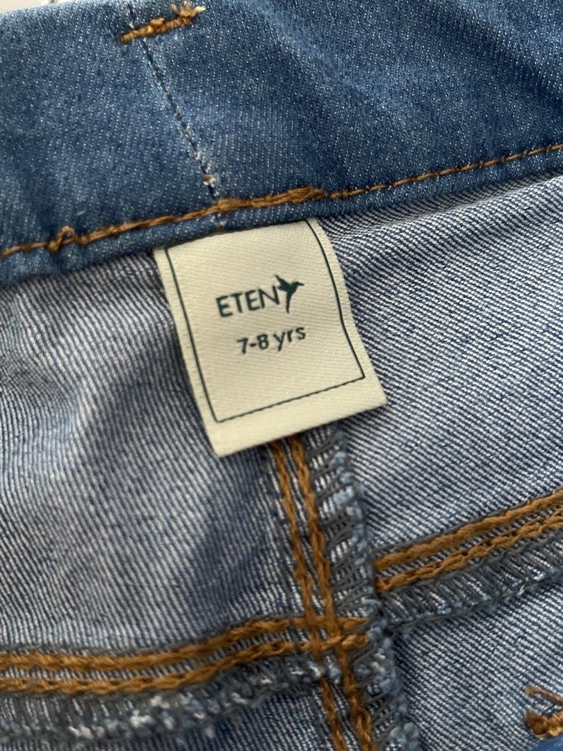 ETENY Kids Jeans Size 7-8 Years (Category: Babies & Kids Fashion) located in Quezon City. Submitted by basicsandessentials (Listing ID 1461626213, Image 3). Description: - Blue denim jeans for kids - Elastic waistband for ultimate comfort - working back pockets - Straight leg fit - Ideal for everyday wear - Size: 7-8 years 7-8Years on tag Flat measurements Waist:12-13.5inches Length: 29inches MOP:Bank transfer/ GCASH ❌No return, exchange or chang