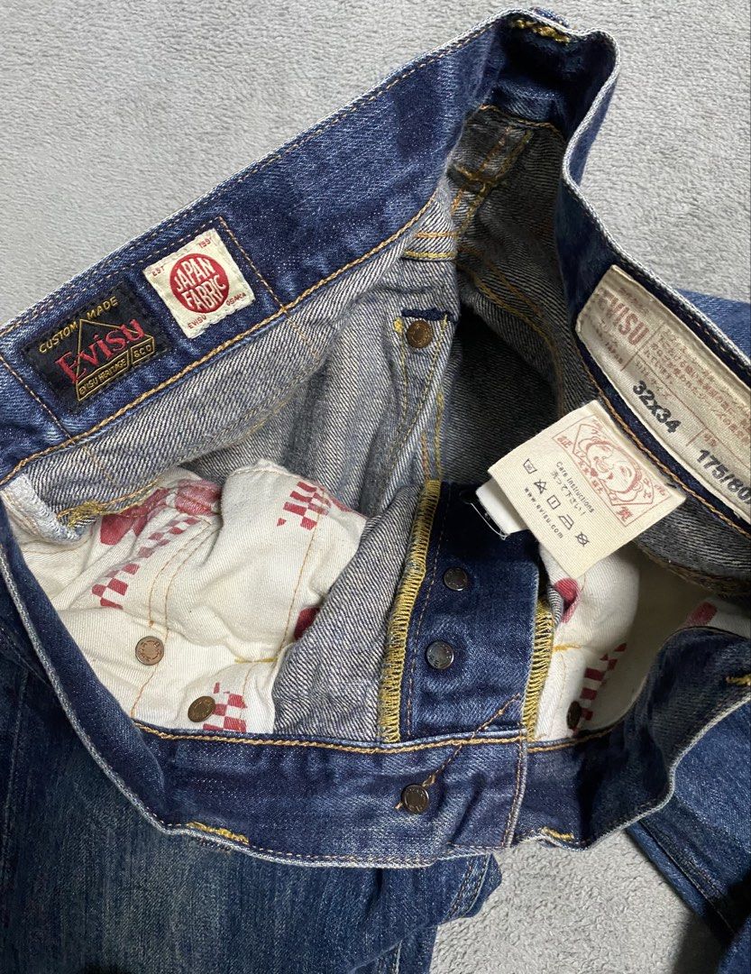 Evisu Selvedge Jeans (Category: Jeans) located in Iloilo. Submitted by anything_goesph (Listing ID 1461736433, Image 3). Description: 33 waist 38 inch lenght 8 inch hem 10 inch front rise 12 inch thigh see photos for details.