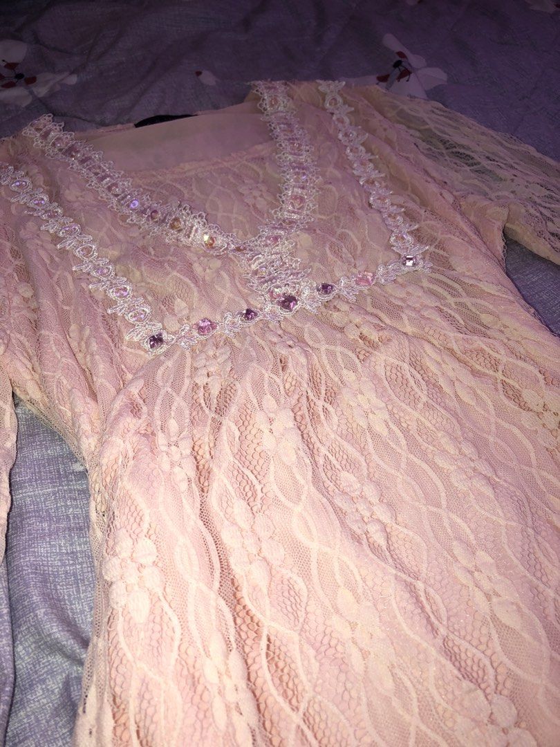 Fairy Coquette Style Top (Category: Blouses) located in Calabanga. Submitted by mojiafinds (Listing ID 1461583680, Image 2). Description: Size: S-med Light pink actual color Have small cute beads Thrifted Dm for questions #coquette#y2k#fairy#y2k#beaded#beads.
