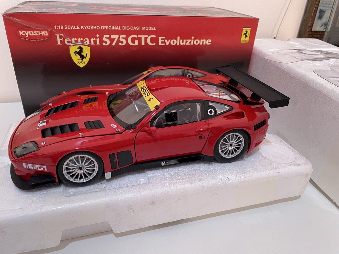 Ferrari 575GTC Evolution (Category: Vehicle & Diecast Models) located in Caloocan City. Submitted by willsvintage (Listing ID 1461565293, Image 1). Description: Brandnew 1:18 scale Ferrari 575GTC Evolution by Kyosho,Complete with box/styro,Have the convenience of a courier door-to-door delivery thru Lalamove.
