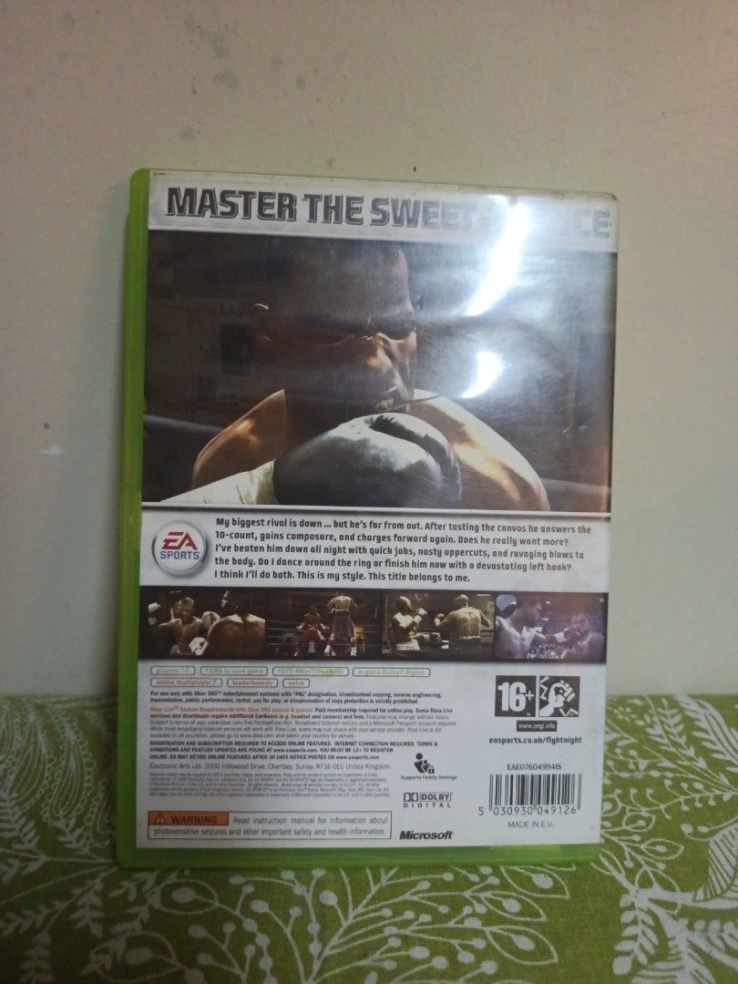 Fight Night Round 3 Xbox 360 Game (Category: Xbox) located in Muntinlupa City. Submitted by markkeub (Listing ID 1461753627, Image 2). Description: - Fight Night Round 3 for Xbox 360 - Master the sweet science of boxing - Experience intense boxing gameplay - Rated 16+ pick up alabang send sameday lalamove or grab send 1/2 days flashexpress.