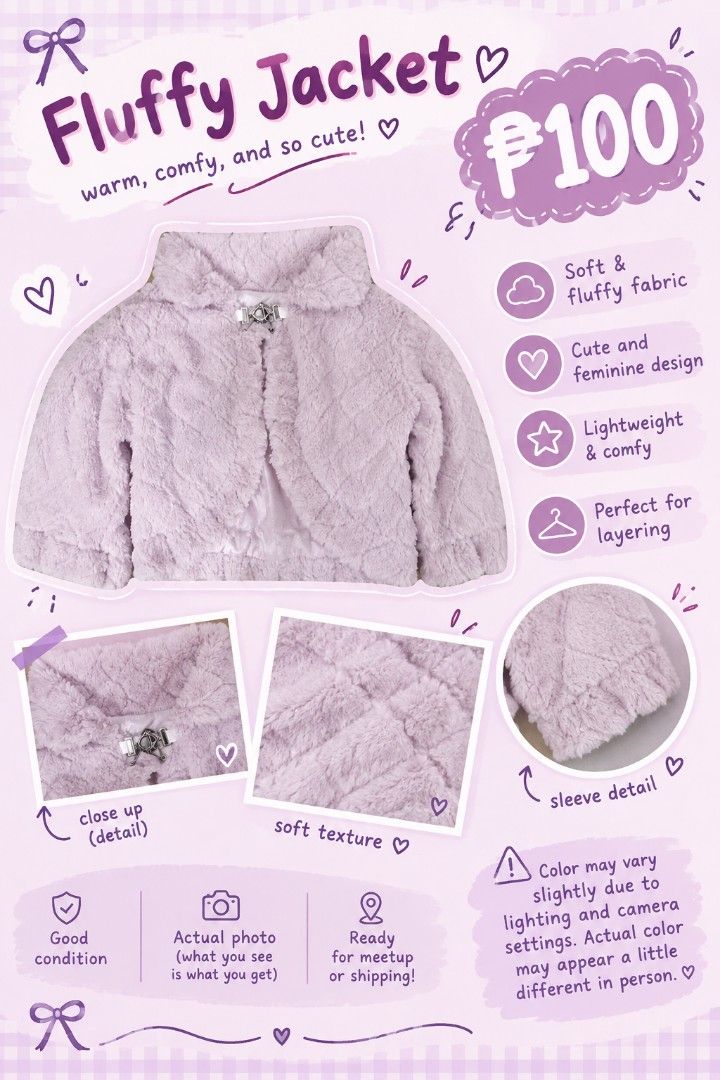 Fluffy Jacket xxs-xs (Category: Coats, Jackets and Outerwear) located in Balanga. Submitted by hani_bns (Listing ID 1461712843, Image 1). Description: .
