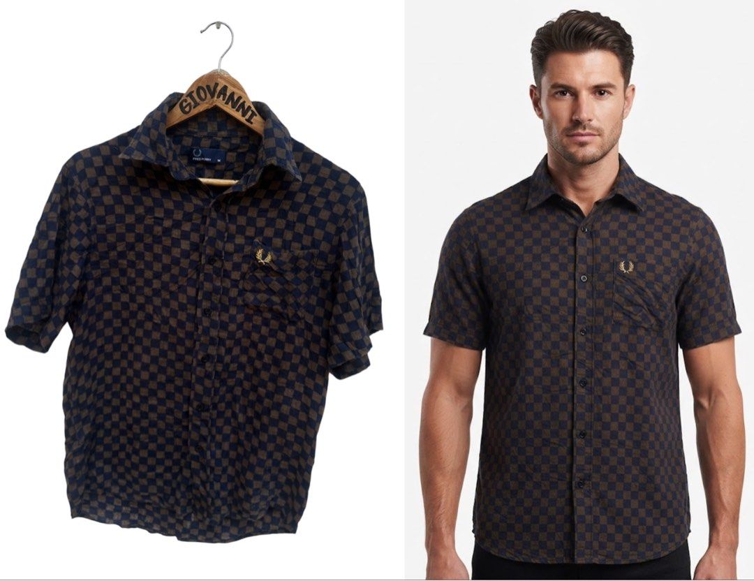 Fred Perry Short-Sleeve Button-Up Shirt (Category: Tshirts & Polo Shirts ) located in Ozamiz City. Submitted by quick_done_deals (Listing ID 1461774142, Image 1). Description: 🛒 ** Fred Perry Short-Sleeve Button-Up Shirt (Embroidered) ** 💯 Excellent Condition 📐 Dimes: L Front 27 Back 29 x W21.5 (M) 🔍 Issue: Ran see last pic 🎨 Color Rate: 9.5 / 10.