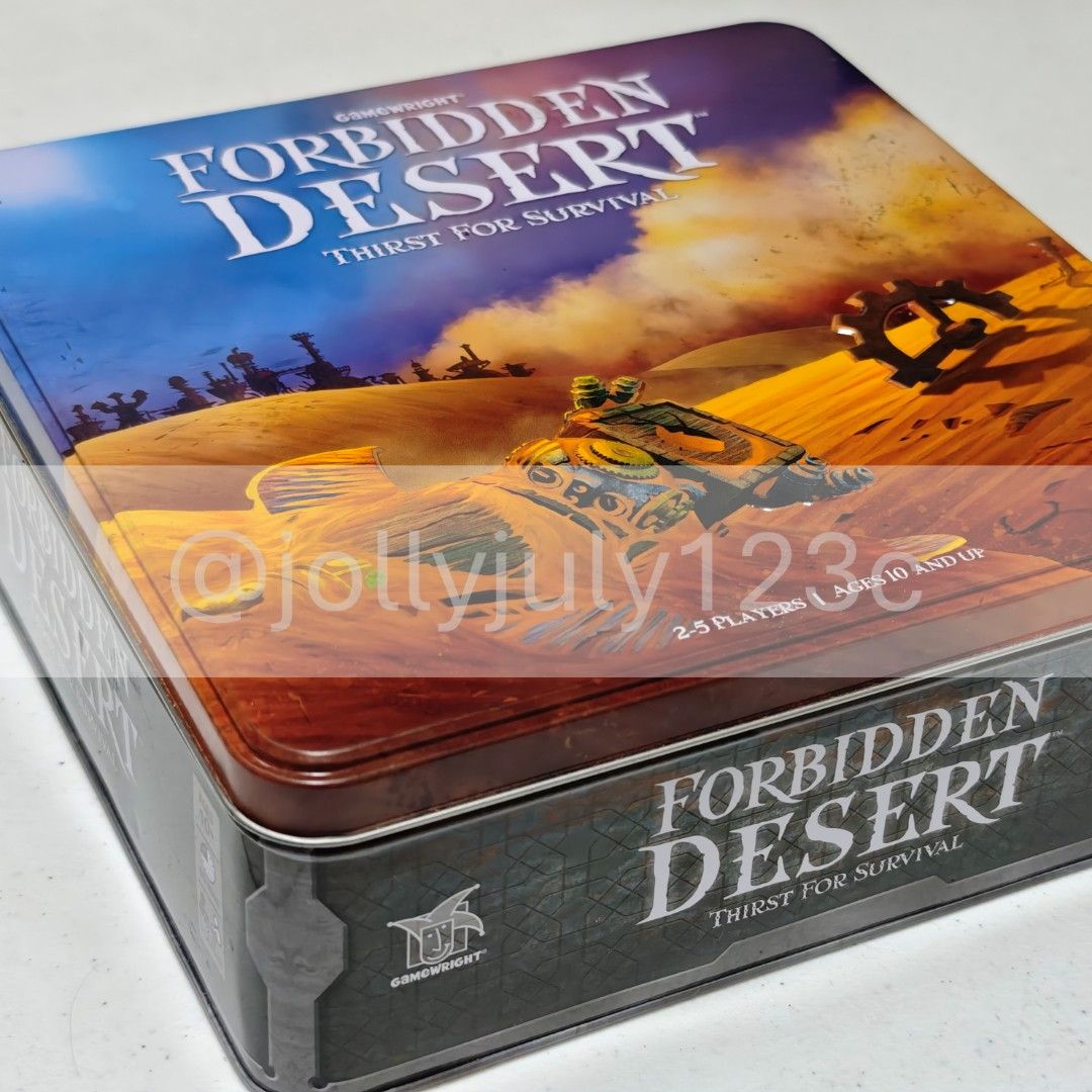 Gamewright Forbidden Desert Board Game (Category: Board Games & Puzzles) located in Quezon City. Submitted by jollyjuly123 (Listing ID 1461665338, Image 2). Description: - Forbidden Desert board game by Gamewright - Strategy game for 2-5 players - Ages 10 and up - Great for family game nights Condition: - Good as new - Played twice - Complete components RFS: - Need funds - Boardgame culling.