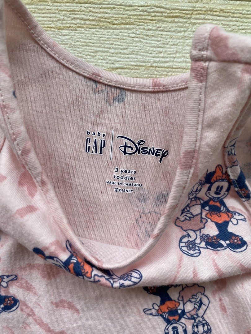 Gap X Disney Minnie Mouse (Category: Babies & Kids Fashion) located in Cebu City. Submitted by yjainani (Listing ID 1461649133, Image 3). Description: pink babyGap Disney Minnie Mouse graphic tank dress featuring an all-over tie-dye pattern and repeating Minnie Mouse prints.