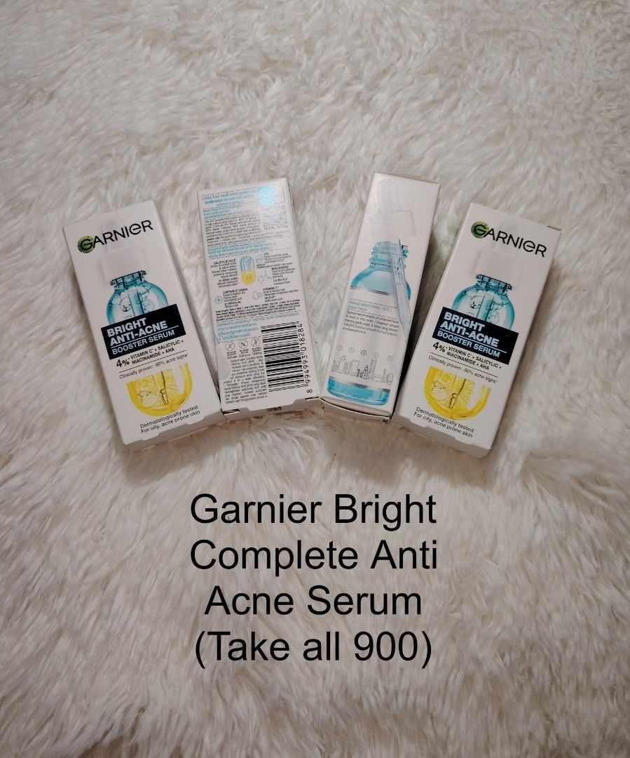 Garnier Bright Complete Anti Acne Serum (Category: Face Care) located in Manila. Submitted by jhaymar_hernandez (Listing ID 1461605197, Image 1). Description: Garnier Bright Complete Anti Acne Serum 900 Pesos Take All! Location Cogeo Gate 2 Antipolo City.