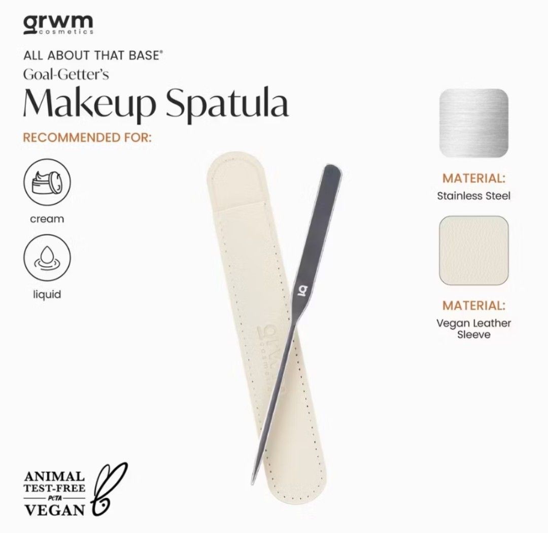 grwm cosmetics goal-getter's makeup spatula (Category: Makeup) located in Manila. Submitted by sh4ng (Listing ID 1461746293, Image 2). Description: 2pcs available ‼️ ₱120 EACH ‼️ ₱100 each if take both.