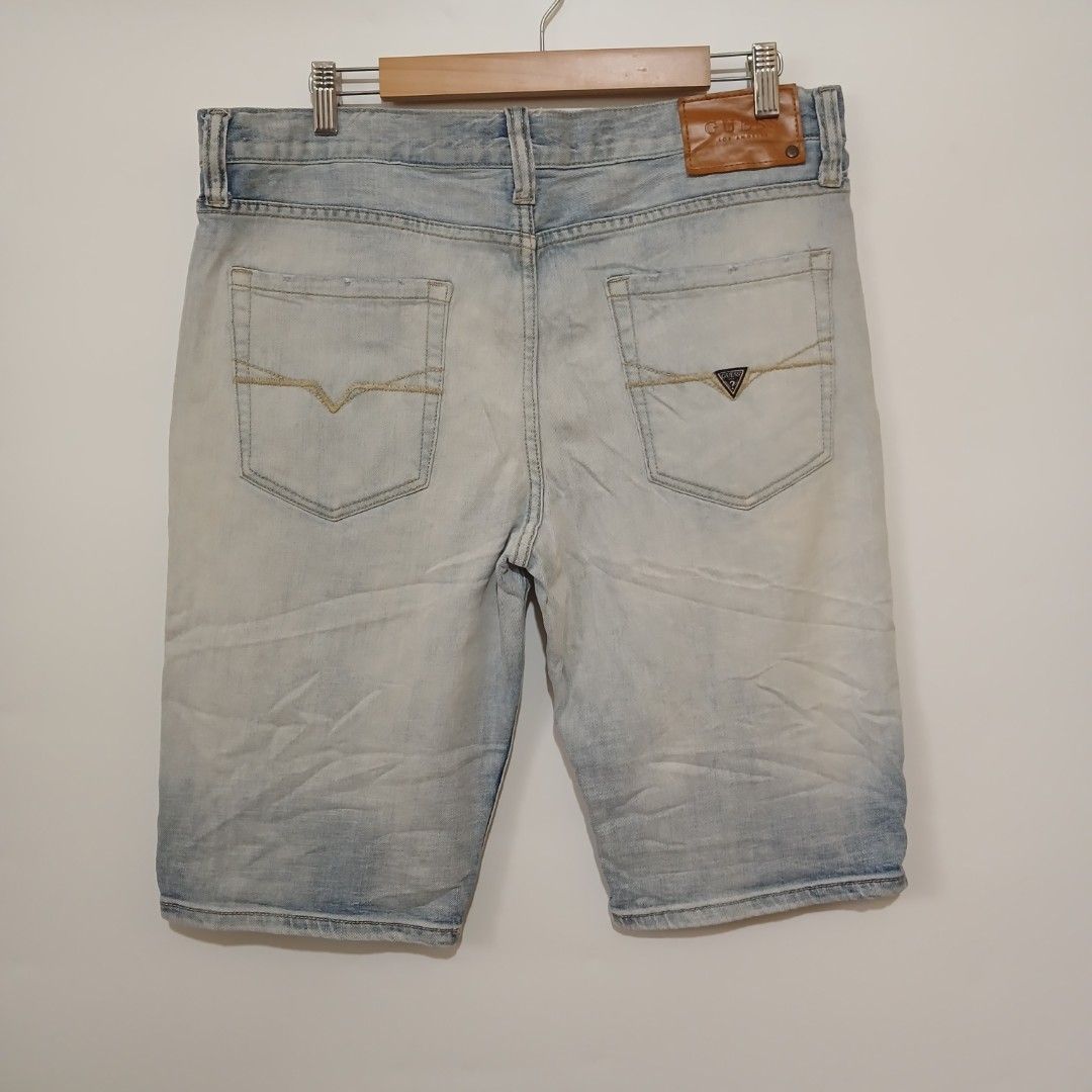 GUESS DISTRESSED DENIM SHORT (Category: Shorts) located in Ozamiz City. Submitted by 2nd.sight (Listing ID 1461659029, Image 2). Description: *wash b4 wearing (fresh from bale) Size: us 34 W: 37 L: 23 hem: 9.5 excellent condition.