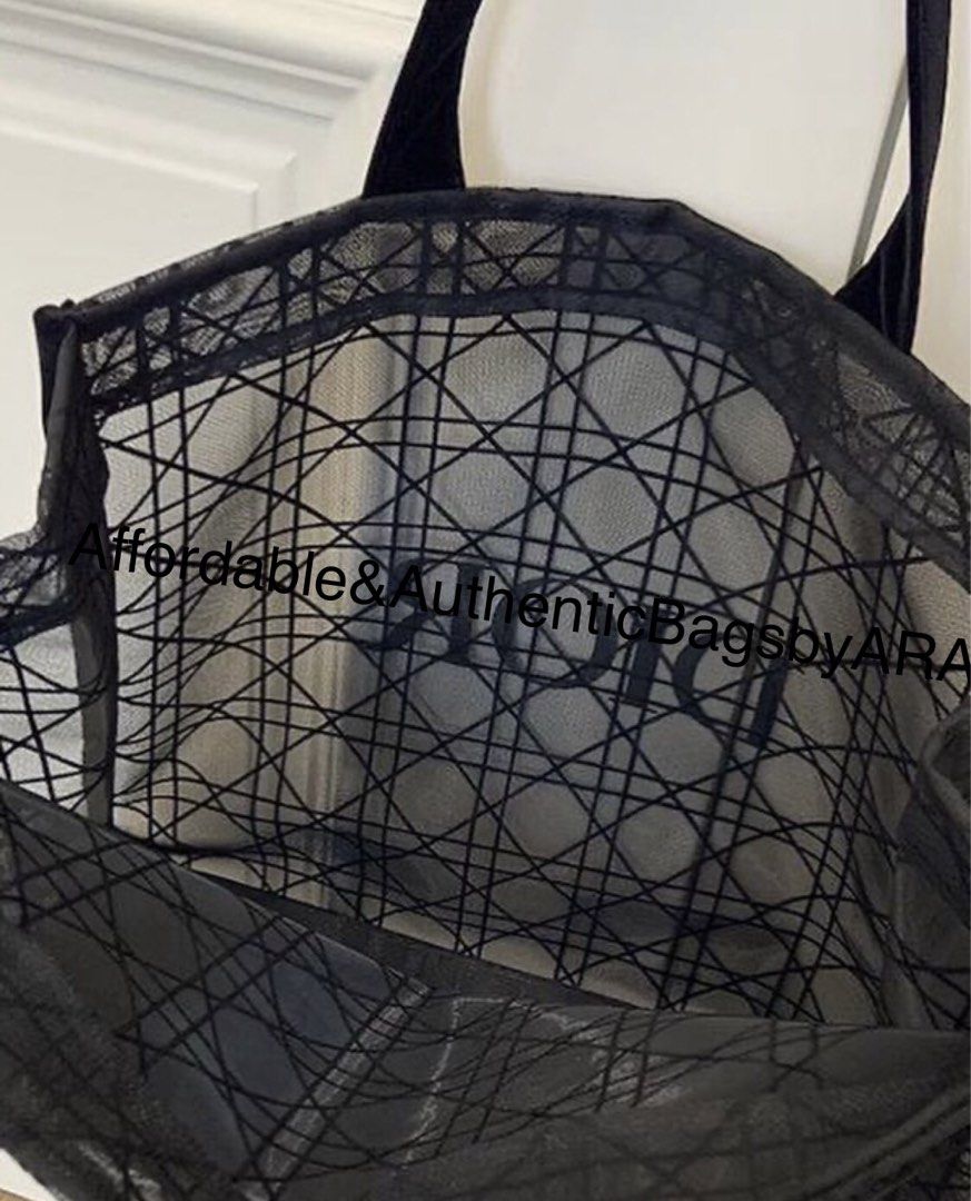 GWP DIOR BLACK MESH TOTE BAG (Category: Tote Bags) located in Daet. Submitted by ecassenluxuries (Listing ID 1461665192, Image 2). Description: 📌 FIXED PRICE ALREADY ▫️Authentic Christian Dior GWP Tote Bag ▫️Black Mesh Material with Iconic Dior Pattern ▫️Luxurious Velvet Handles ▫️Spacious Interior - Great for Everyday or Beach Use ▫️Very Chic and Stylish Design ✅ All items are guaranteed 💯% AUTHENTIC GWP ITEM ✅ Onhand 🪧STRICTLY PAYMENT FIRST 