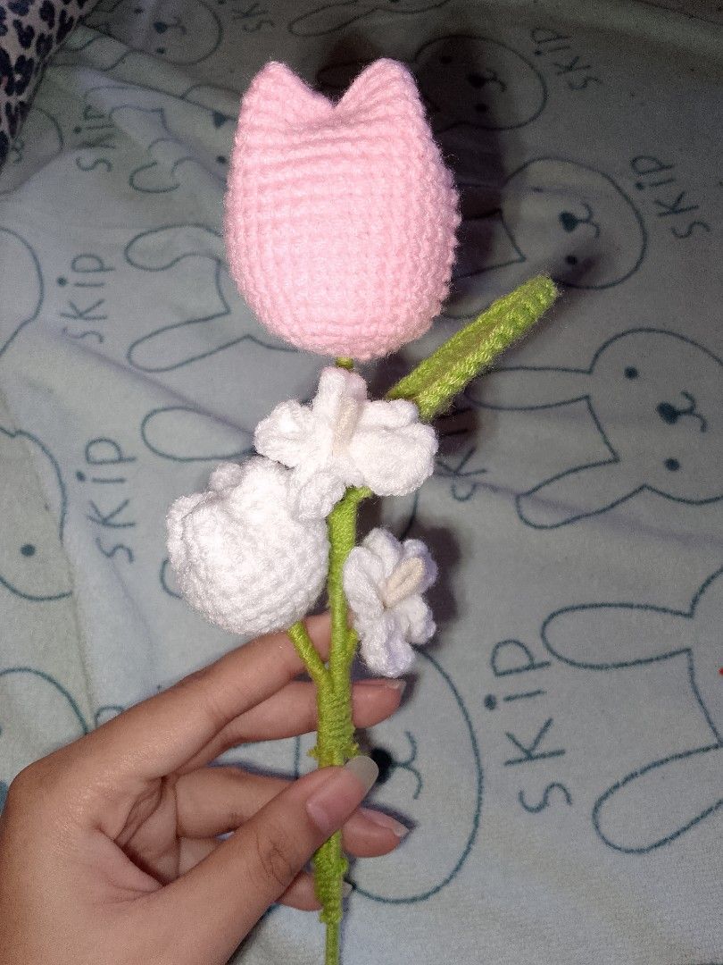Handmade Crochet Flower (Category: Handmade Craft) located in Manila. Submitted by wmxii (Listing ID 1461709133, Image 2). Description: [BULK ORDER] Handmade crochet flower 20 pcs crochet tulips 💐 Perfect for gifts, Bouquet, Valentine Day.
