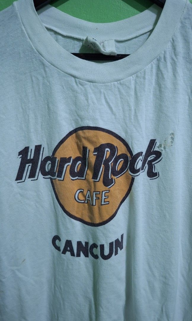Vintage Hard Rock Cafe Cancun (Category: Tshirts & Polo Shirts ) located in Manila. Submitted by darth3pter (Listing ID 1461740450, Image 3). Description: Actual dimes 22x27 Tag: Mt.Miro Issue: seen on last pic (multiple pen holes) Stitching: SSTAW.