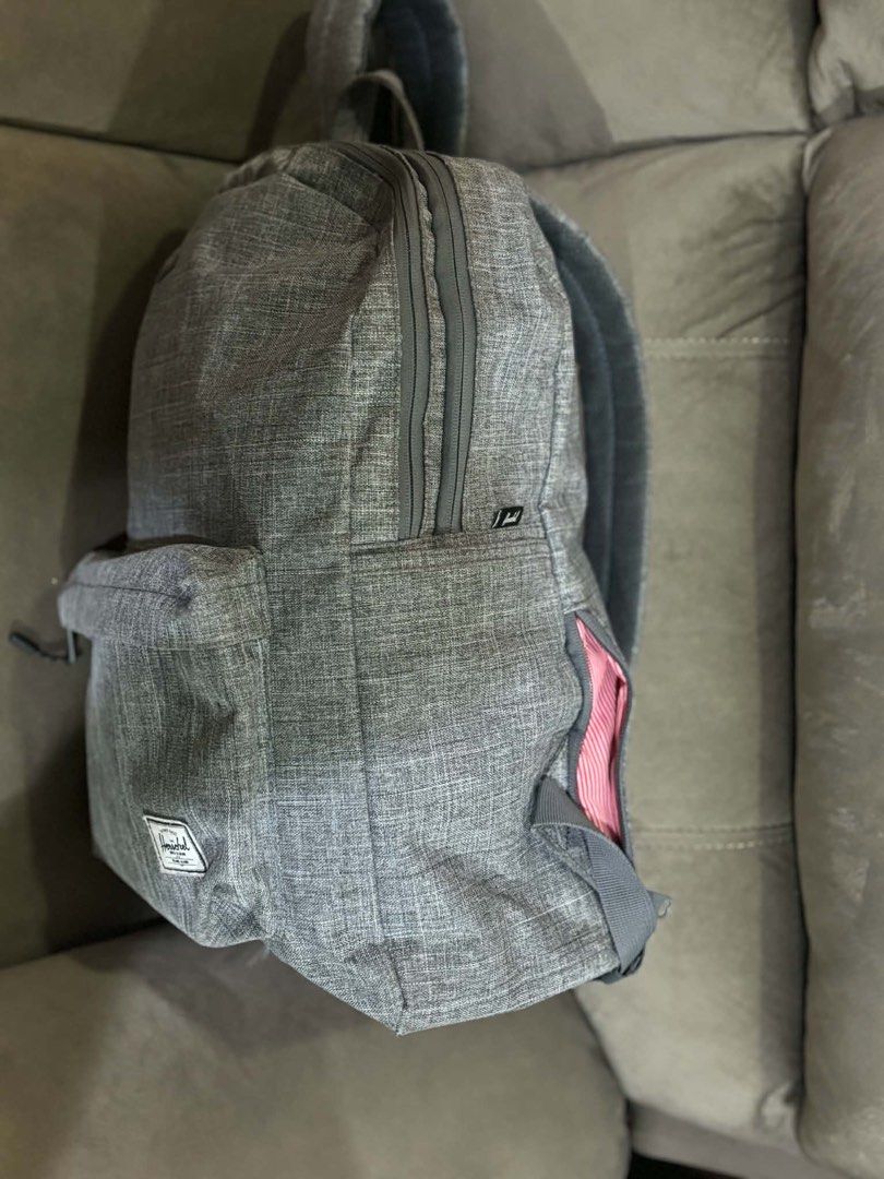 Herschel Grey Backpack with 2 Big Zipper Compartments (Category: Backpacks) located in Cebu City. Submitted by preloved.mae (Listing ID 1461582053, Image 1). Description: * Original. * Zipper’s paint chipped. Price: 2,000 (negotiable) —> Bought for approx. 4-6k.