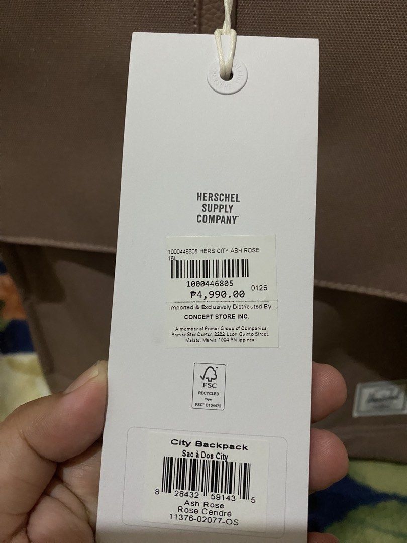 Herschel Supply Co. City Backpack Ash Rose (Category: Backpacks) located in General Tinio. Submitted by andy_1129 (Listing ID 1460984433, Image 3). Description: - Brand new Herschel Supply Co. City Backpack - Color: Ash Rose - Still has original tags attached - Ample interior space with multiple pockets - Ideal for daily commutes or travel - Authentically purchased from Concept Store Inc. - Original Retail Price: P4,990.00.