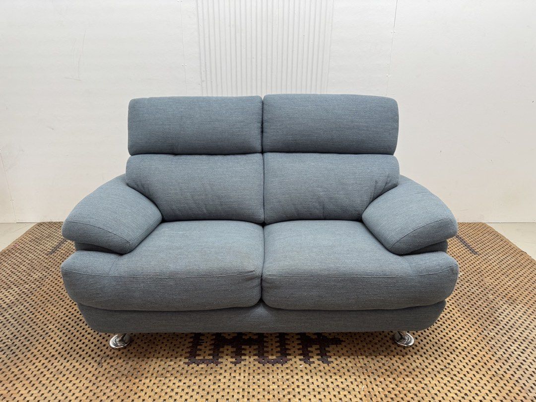 Highback sofa (Category: Sofas) located in Quezon City. Submitted by matetdevis13 (Listing ID 1461795715, Image 2). Description: Modern Gray 2-Seater Fabric Highback Sofa Price: 11,500 L57 x W36 x H34.5/16 In good condition Code MJS50-MJ421.