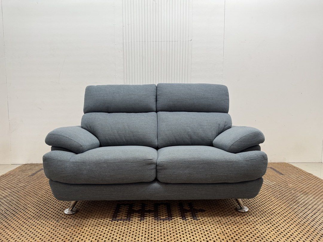 Highback sofa (Category: Sofas) located in Quezon City. Submitted by matetdevis13 (Listing ID 1461795715, Image 1). Description: Modern Gray 2-Seater Fabric Highback Sofa Price: 11,500 L57 x W36 x H34.5/16 In good condition Code MJS50-MJ421.