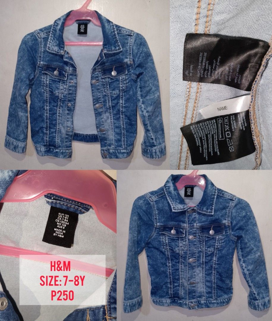 H&M Denim Jacket for Kids 7-8y (Category: Babies & Kids Fashion) located in Paranaque City. Submitted by unlishopparanaque (Listing ID 1461637647, Image 1). Description: Brand: H&M Size: 7-8y P250 only.