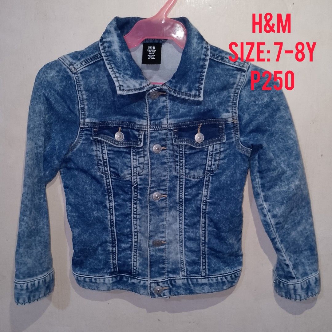 H&M Denim Jacket for Kids 7-8y (Category: Babies & Kids Fashion) located in Paranaque City. Submitted by unlishopparanaque (Listing ID 1461637647, Image 2). Description: Brand: H&M Size: 7-8y P250 only.