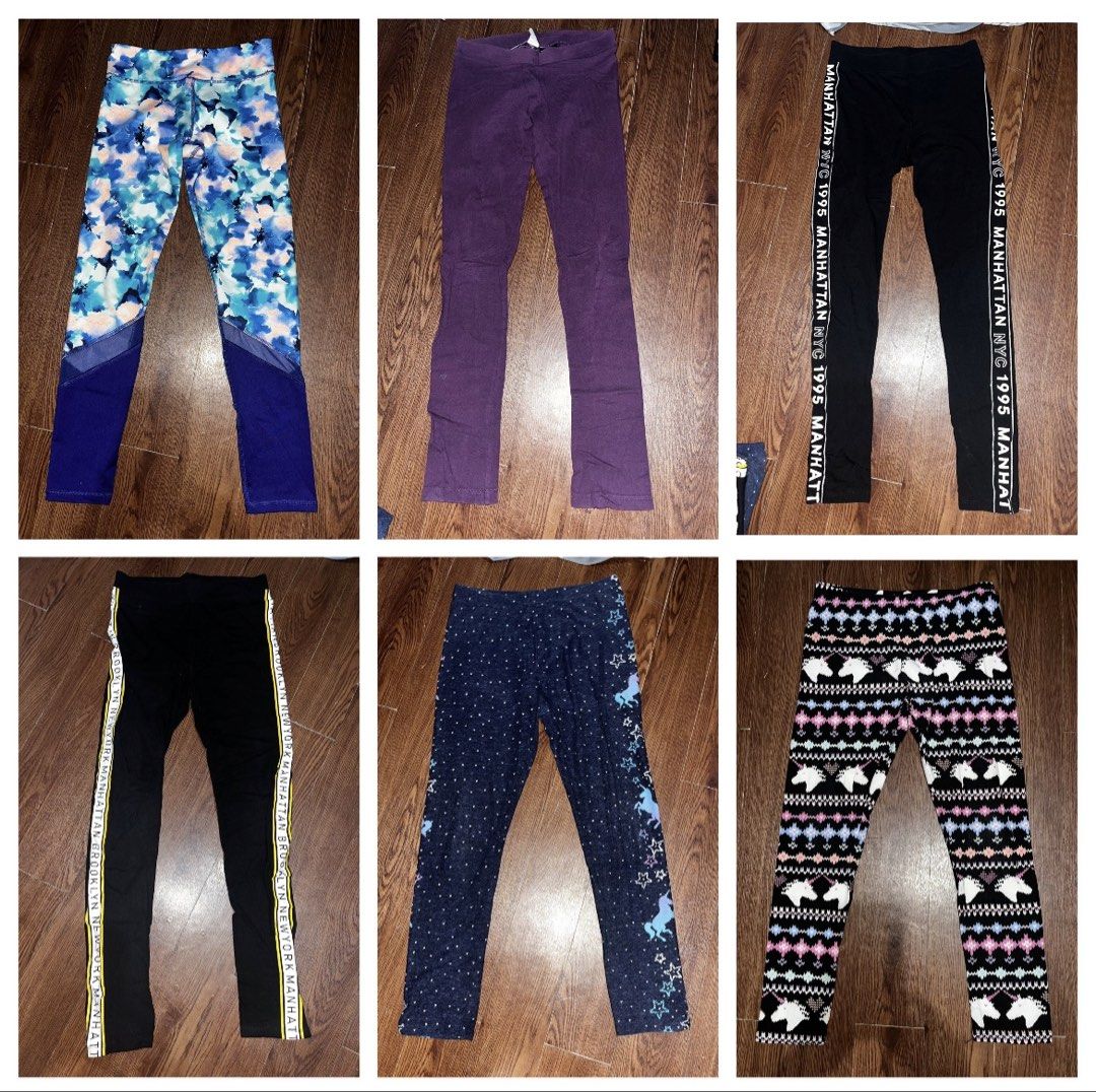 H&M Old navy Assorted Leggings 12yo (Category: Babies & Kids Fashion) located in Rizal. Submitted by cassappl (Listing ID 1461686472, Image 1). Description: - Bundle of 6 pairs of girls' leggings - Includes patterned, solid purple, and black styles - Black leggings feature stylish side stripes - Ideal for everyday wear, play, or sports activities - Comfortable and stretchy material for a great fit - Versatile for mixing and matching with various 