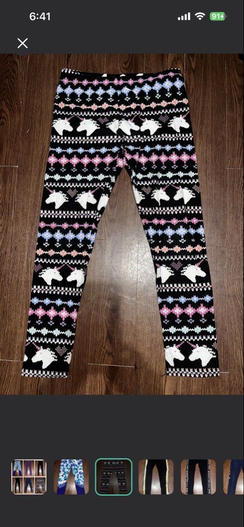 H&M Old navy Assorted Leggings 12yo (Category: Babies & Kids Fashion) located in Rizal. Submitted by cassappl (Listing ID 1461686472, Image 3). Description: - Bundle of 6 pairs of girls' leggings - Includes patterned, solid purple, and black styles - Black leggings feature stylish side stripes - Ideal for everyday wear, play, or sports activities - Comfortable and stretchy material for a great fit - Versatile for mixing and matching with various 