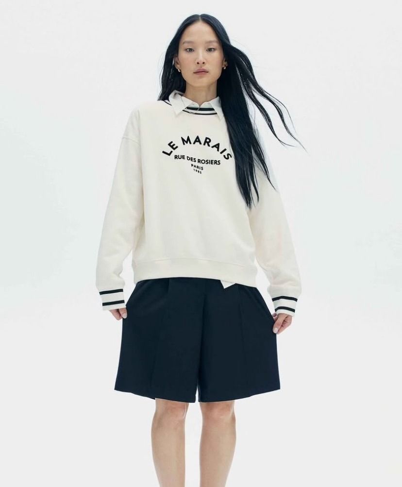H&M Paris Sweatshirt (Category: Coats, Jackets and Outerwear) located in Paranaque City. Submitted by juju_closet (Listing ID 1461747417, Image 1). Description: - No issues or damage - Used max 3 times only - Made from 100% organic cotton - Relaxed fit - Measurements: L 24" × 23" Size: Medium RFS: Decluttering Price negotiable, just pm me!.