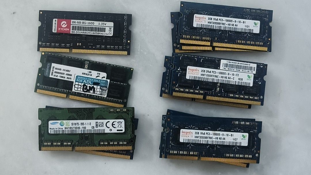 Hynix & Samsung DDR3 Laptop RAM Modules (Category: Laptops & Notebooks) located in Romblon. Submitted by budgetmeal30 (Listing ID 1461569876, Image 1). Description: Selling a mix of Hynix and Samsung DDR3 laptop RAM modules. Includes 2GB and 8GB sticks. Speeds vary from 10600S to 1600. All pulled from working laptops. Great for upgrading your old machine or for spare parts. Selling as a bundle. Let me know if you have questions..
