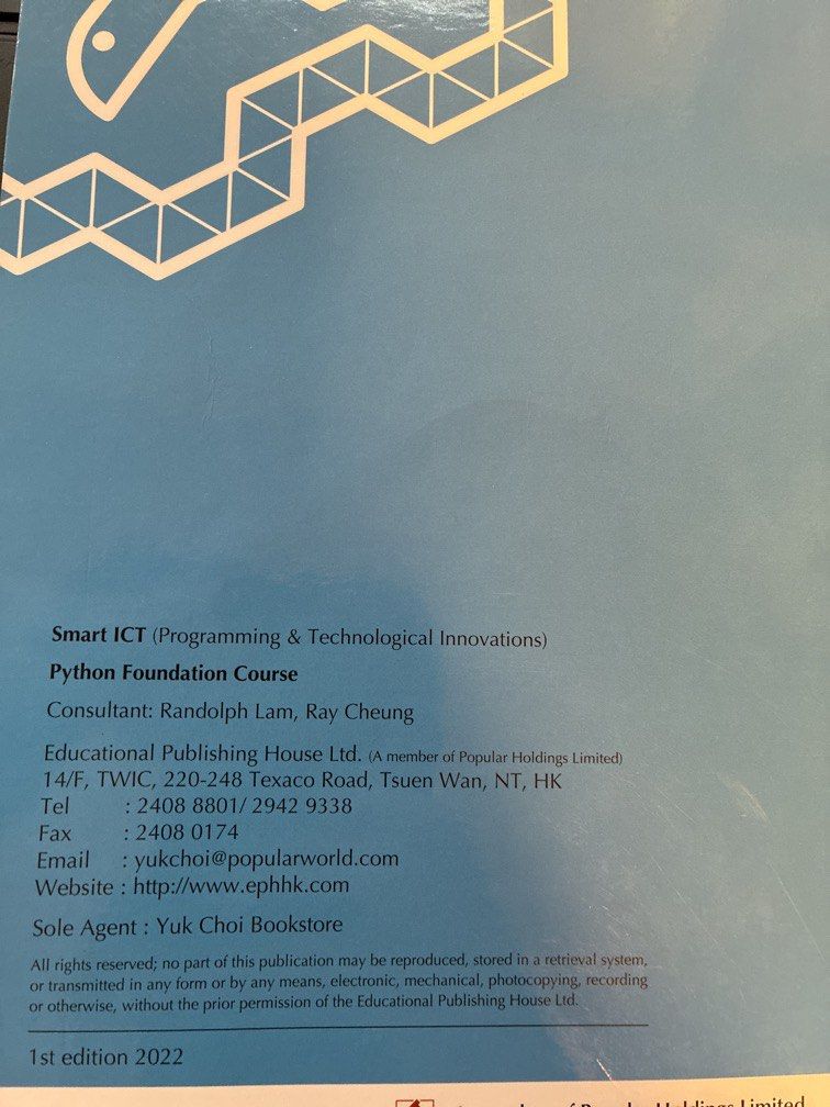 ICT Book Python （分類：教科書）位於 Hong Kong。 由 koselling19030102 提交（商品編號 1461664446，圖片 2）。簡介： 。