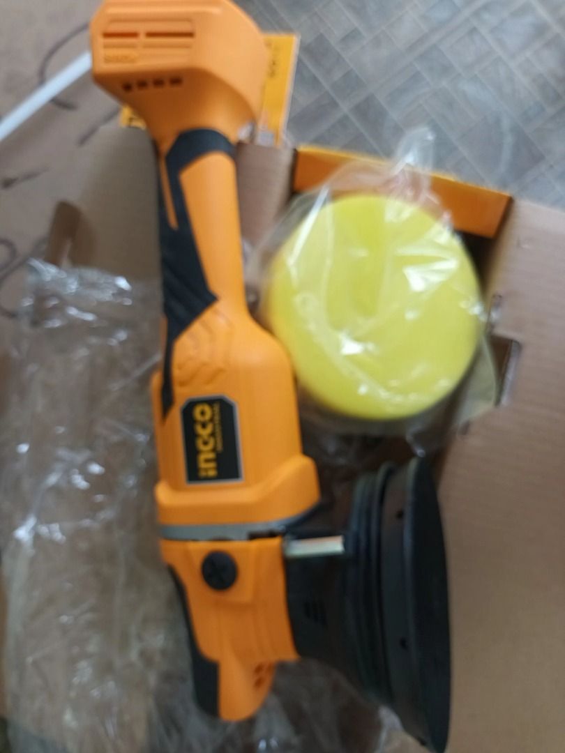 INGCO 20V Lithium-Ion Angle Polisher APLI2002 (Category: Construction Tools & Equipment) located in Manila. Submitted by swifthawk_ec414d (Listing ID 1461583897, Image 3). Description: - INGCO 20V Lithium-Ion Angle Polisher - Powerful Brushless Motor - Ideal for car detailing and polishing - Includes: 1 Foam Polishing Bonnet (125mm), 1 Hex Key - Battery and Charger NOT Included - Spare unit, never used.