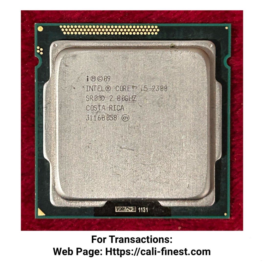 Intel ®️ Core ™️ i5-2300 Processor (Category: Desktops) located in Pasig City. Submitted by califinestcollectibles (Listing ID 1461665254, Image 1). Description: Intel ®️ Core ™️ i5-2300 Processor EL#400 i5-2300 SR00D 2.80 GHZ COSTA RICA 3116B058 #Intel #Processor Actual and detailed picture posted Original/Authentic From USA Pick up at one oasis condominium ortigas extension pasig city Or Delivery via Lalamove /Lbc Cod/cop Jnt (Payment first bas