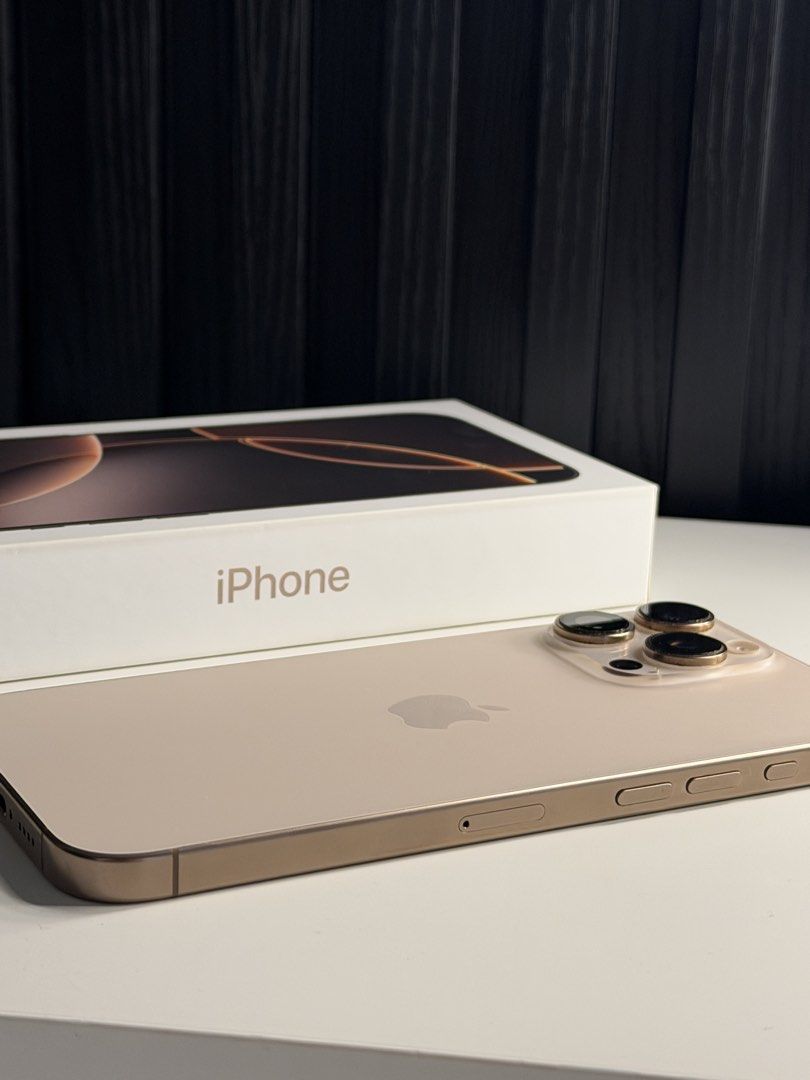 iPhone 16 Pro Max | 1TB | Desert Titanium | Smart Locked (Category: iPhone 16 Series) located in Paranaque City. Submitted by miggyfeliciano (Listing ID 1461626250, Image 3). Description: iPhone 16 Pro Max | 1TB | Desert Titanium | Smart Locked PRICE: ₱59,000 (Negotiable) CONDITION: Used-Good as new 💯 89% Battery Health Smooth No issues INCLUSIONS: Complete Box with unused Type-C Cable REASON FOR SELLING: Extra Phone MODE OF PAYMENT: Cash/BPI On