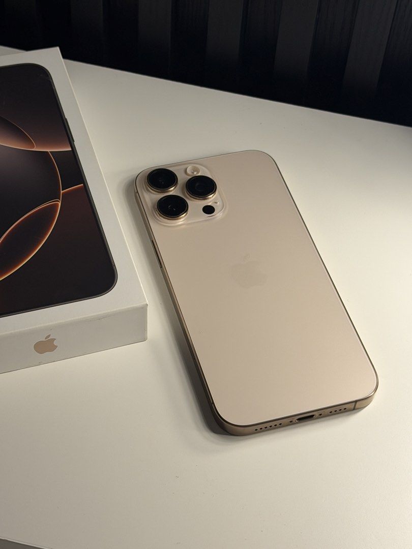 iPhone 16 Pro Max | 1TB | Desert Titanium | Smart Locked (Category: iPhone 16 Series) located in Paranaque City. Submitted by miggyfeliciano (Listing ID 1461626250, Image 2). Description: iPhone 16 Pro Max | 1TB | Desert Titanium | Smart Locked PRICE: ₱59,000 (Negotiable) CONDITION: Used-Good as new 💯 89% Battery Health Smooth No issues INCLUSIONS: Complete Box with unused Type-C Cable REASON FOR SELLING: Extra Phone MODE OF PAYMENT: Cash/BPI On