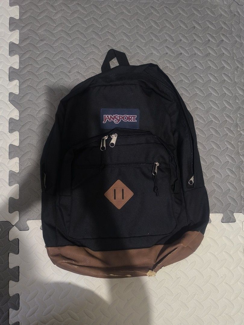 Jansport City View Black Backpack (Category: Backpacks) located in General Santos City (Dadiangas). Submitted by animoya (Listing ID 1461656260, Image 2). Description: Flaws: Peeling Bottom Leather.