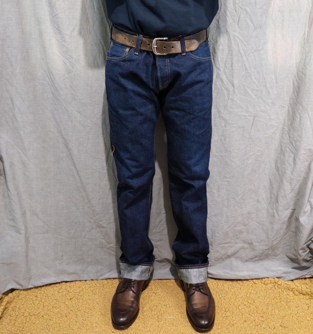 johnbull selvedge jeans (Category: Jeans) located in Baguio. Submitted by used_clothing2600 (Listing ID 1461711976, Image 1). Description: John bull co ltd selvedge jeans Made in Japan Verygood condition Size 32 measurements waist 17 inches front rise 9.5 thigh 11.5 knee 9 inseam 34 outseam 43.5 leg opening 8.5 P950.