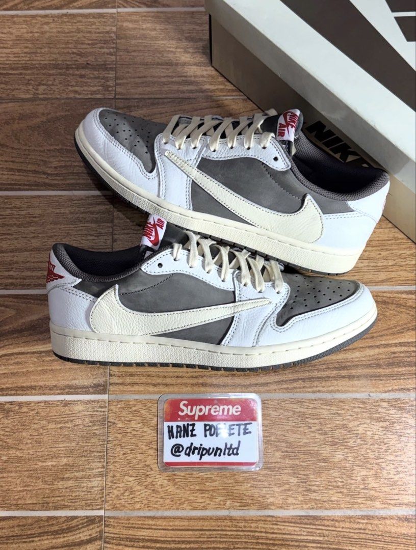 Jordan 1 Low OG Travis Scott Reverse Mocha (Category: Sneakers) located in Mandaluyong City. Submitted by dripunltd (Listing ID 1461710066, Image 1). Description: Jordan 1 Low OG Travis Scott Reverse Mocha Size 8.5 9.5/10 Condition 39,999 Other sizes: Size 8 - 9.3/10 Condition - 39,999.