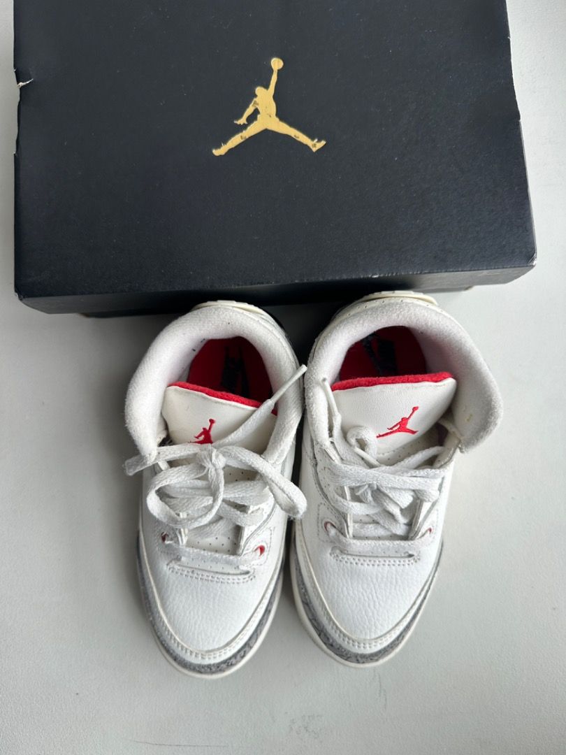 Jordan 3 Retro PS – Summit White / Fire Red / Black (Category: Babies & Kids Fashion) located in Manila. Submitted by seasonalshopper (Listing ID 1461575809, Image 2). Description: 👟 Jordan 3 Retro PS – Summit White / Fire Red / Black US Kids 11C | EU 28 | 17 cm • Rarely used / like new • Jordan 3 Retro for kids • Colourway: Summit White / Fire Red / Black • Style code: DM0966-100 • US Kids 11C / UK 10.5 / EU 28 • Approx. 17 cm • Please check ph
