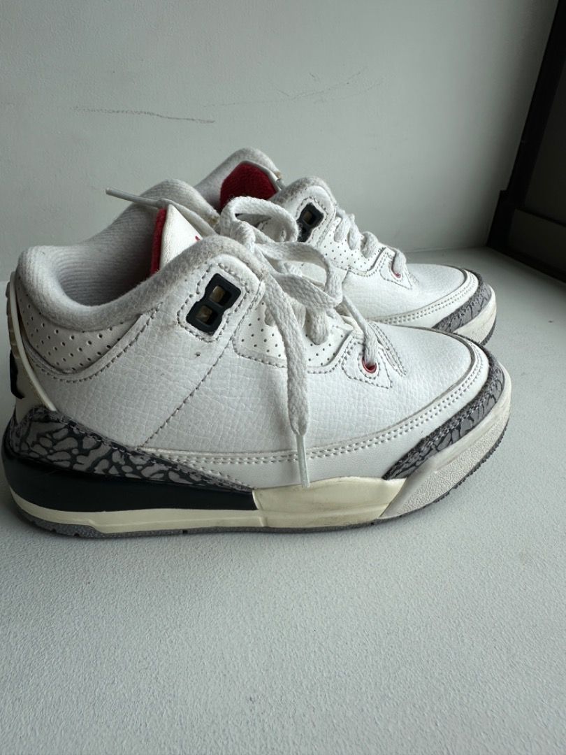 Jordan 3 Retro PS – Summit White / Fire Red / Black (Category: Babies & Kids Fashion) located in Manila. Submitted by seasonalshopper (Listing ID 1461575809, Image 1). Description: 👟 Jordan 3 Retro PS – Summit White / Fire Red / Black US Kids 11C | EU 28 | 17 cm • Rarely used / like new • Jordan 3 Retro for kids • Colourway: Summit White / Fire Red / Black • Style code: DM0966-100 • US Kids 11C / UK 10.5 / EU 28 • Approx. 17 cm • Please check ph