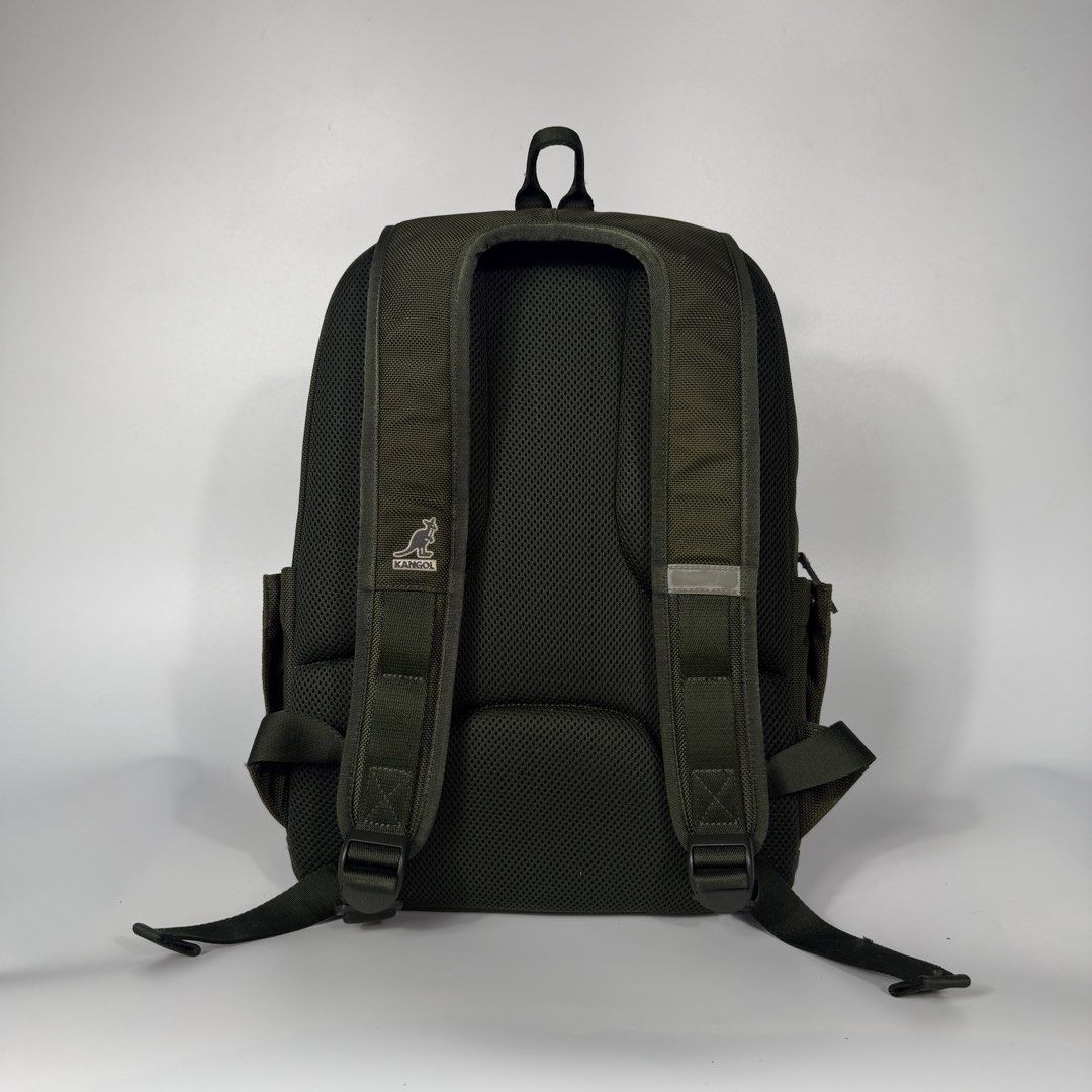 Kangol Small Backpack (Category: Backpacks) located in Bacolod City. Submitted by freshstuff13 (Listing ID 1461760593, Image 2). Description: - Brand: Kangol - Color: Green and Khaki two-tone - Closure: Buckle flap on front pocket - Main compartment with internal pockets - Padded straps for comfort - Ideal for everyday use or travel.