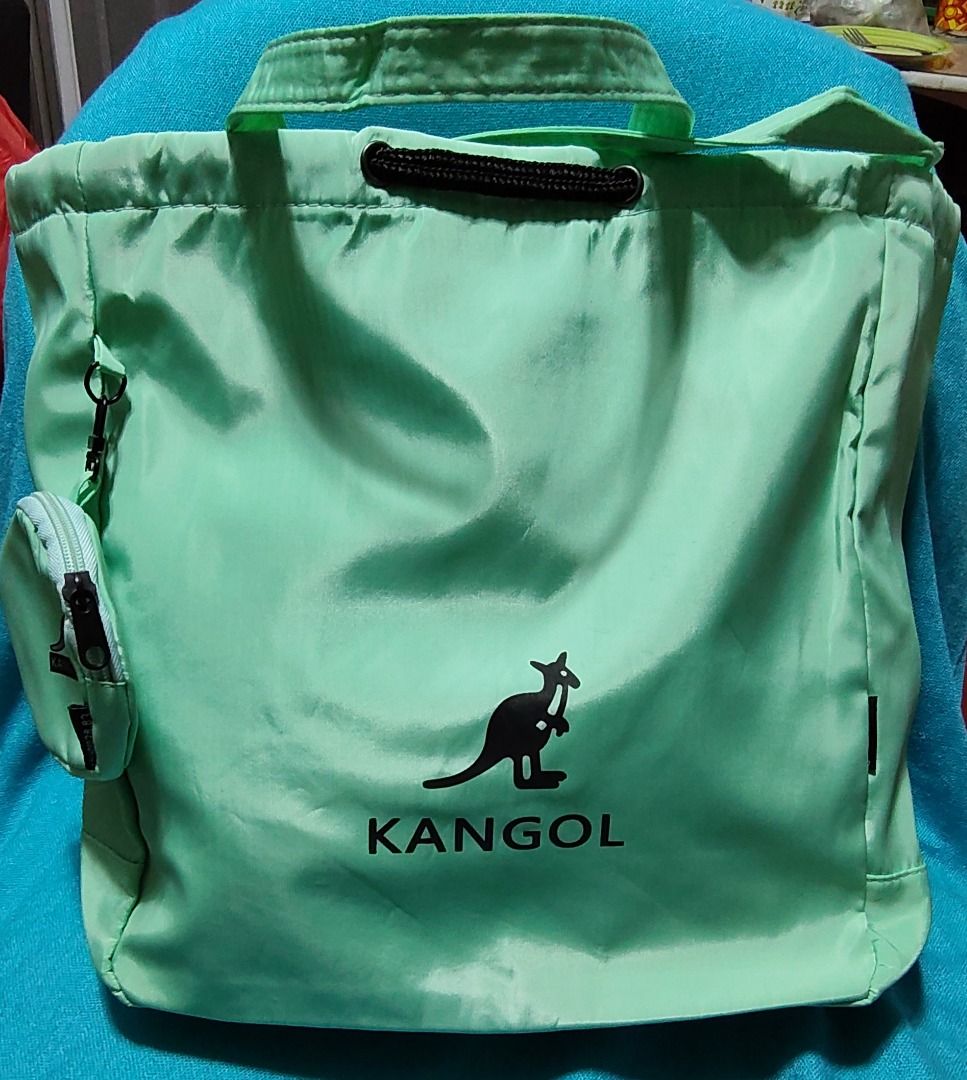 Kangol Tote Bag with Pouch (Category: Tote Bags) located in Caloocan City. Submitted by jpmshoppe (Listing ID 1461676564, Image 3). Description: - Authentic Kangol tote bag - Includes a small matching pouch - Secure drawstring closure - Available in classic black, mint green and pretty pink - Ideal for everyday errands or your next getaway - Spacious interior to fit all your essentials.