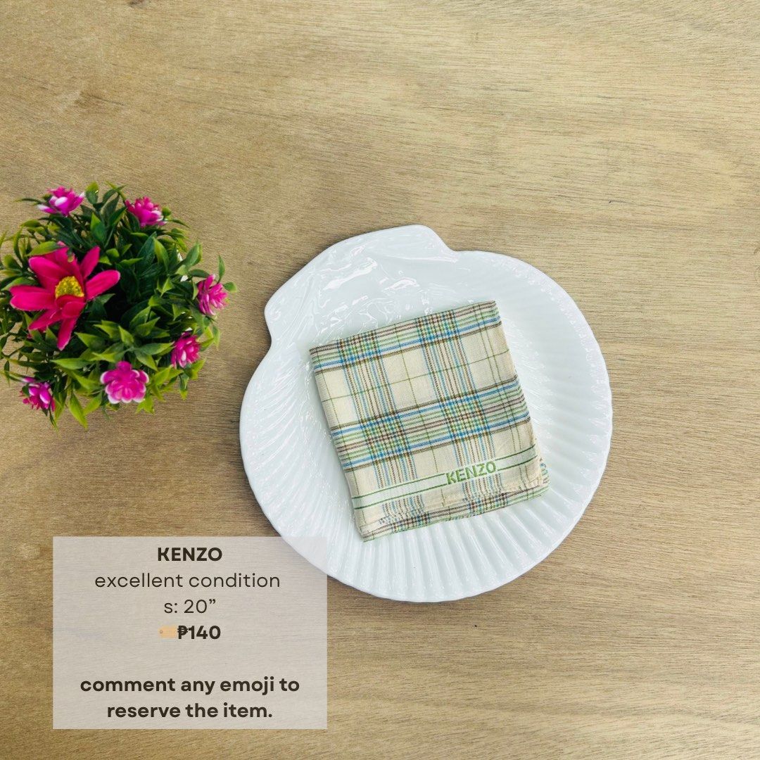 Kenzo Handkerchief (Category: Handkerchief & Pocket Squares) located in Naga. Submitted by hankies.collection9 (Listing ID 1461570167, Image 1). Description: .