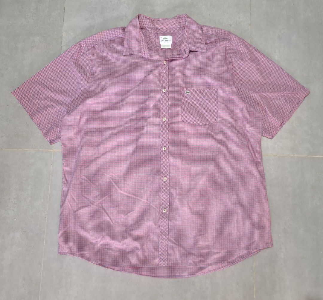 Lacoste Red Casual Button-Down Shirts for Men (Category: Activewear) located in Rizal. Submitted by marcothrifts (Listing ID 1461675093, Image 1). Description: Lacoste Red Casual Button-Down Shirts for Men Size 44 Width: 24 Length: 28 Color rate: 9.9/10 Excellent Condition No issue.