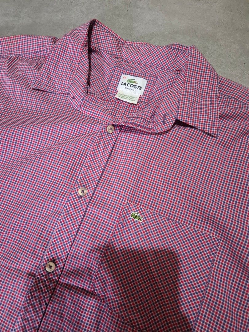 Lacoste Red Casual Button-Down Shirts for Men (Category: Activewear) located in Rizal. Submitted by marcothrifts (Listing ID 1461675093, Image 2). Description: Lacoste Red Casual Button-Down Shirts for Men Size 44 Width: 24 Length: 28 Color rate: 9.9/10 Excellent Condition No issue.