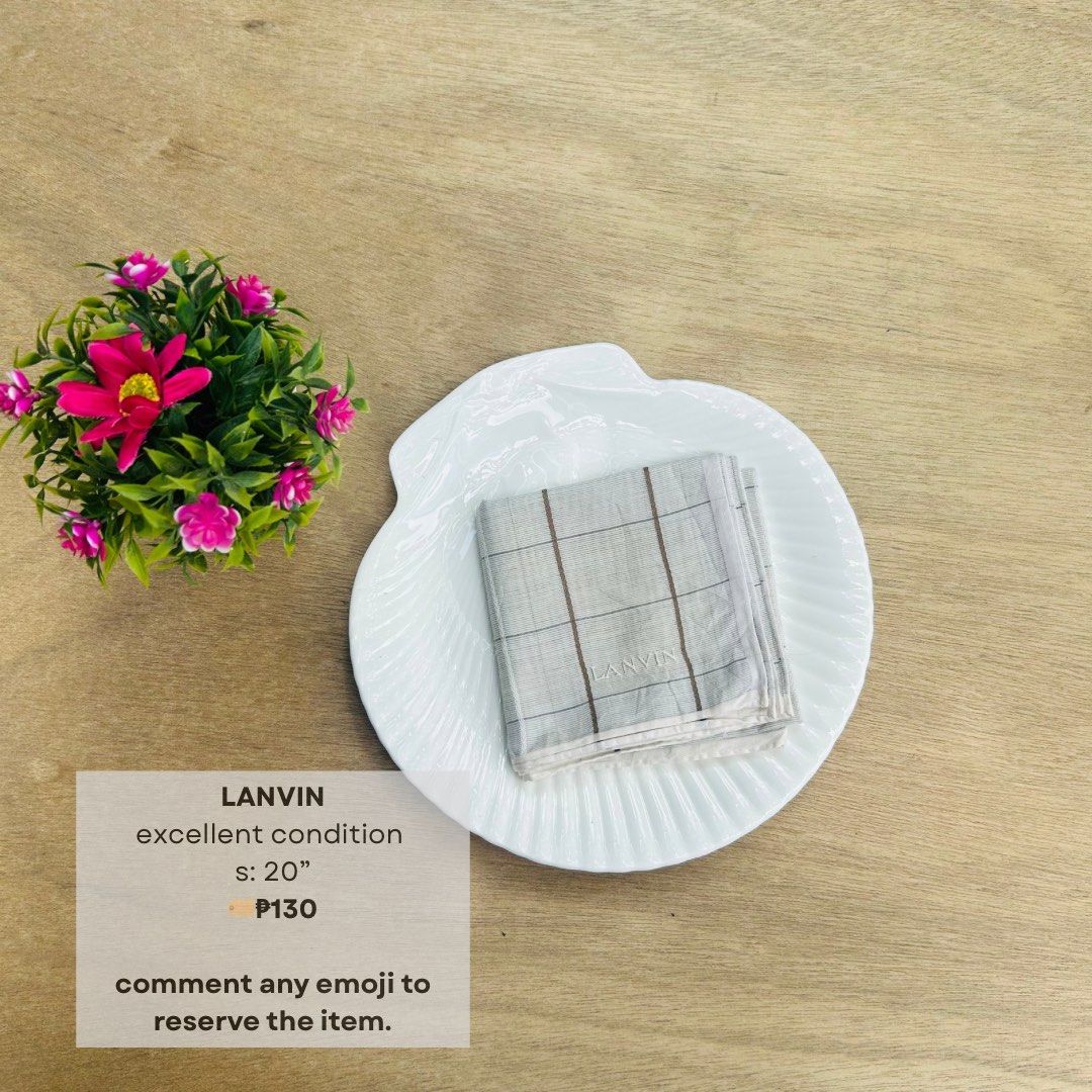 Lanvin Handkerchief (Category: Handkerchief & Pocket Squares) located in Naga. Submitted by hankies.collection9 (Listing ID 1461570084, Image 1). Description: .