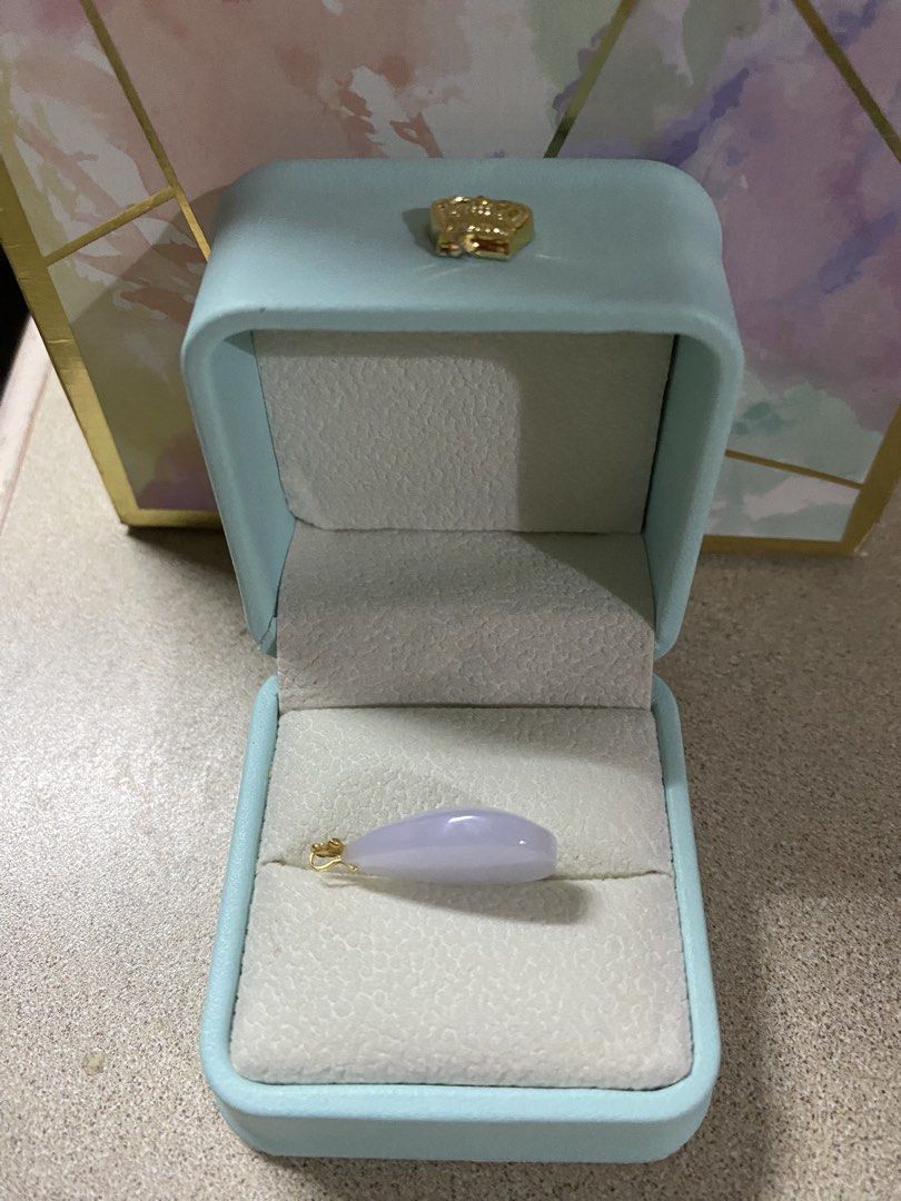 Lavender jadeite pendant (Category: Necklaces) located in Caloocan City. Submitted by susanramos (Listing ID 1461712919, Image 2). Description: 18K Gold Lavender Jadeite Pendant. Smooth teardrop cut, vibrant color, and exquisite gold bail detail. Necklace is free but it is not gold.