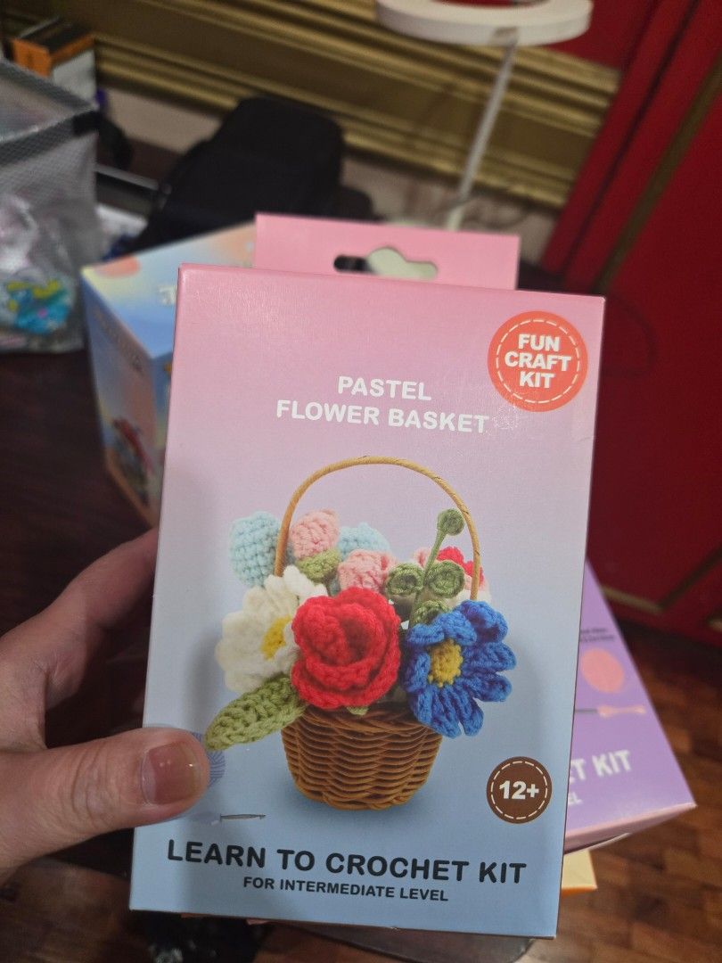 Learn to Crochet Kit - Intermediate Level - Fun Craft Kits (Category: Handmade Craft) located in Quezon City. Submitted by mello_letgoes (Listing ID 1461713859, Image 3). Description: - Fun craft kits for intermediate crocheters - Choose from bunny, lamb, llama, or flower basket designs - All-inclusive kit: polyester yarn, plastic crochet hook, plastic needle, fiberfill, and plastic eyes - Perfect for learning a new skill and creating cute handma
