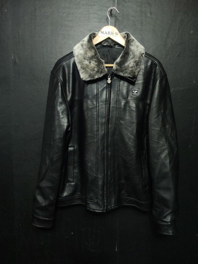 Leather jacket (Category: Coats, Jackets and Outerwear) located in Santa Cruz. Submitted by mark_grimaldo (Listing ID 1461718601, Image 2). Description: AC Dimilano men's Black Faux Leather Jacket ✅Size: L/XL ( 22 x 26 ) ✅P 1,500 ✅Excellent condition 🚫Issue: Damage sa sleeve part sa loob kaya di kita need repair Laguna Area DM📩📩.