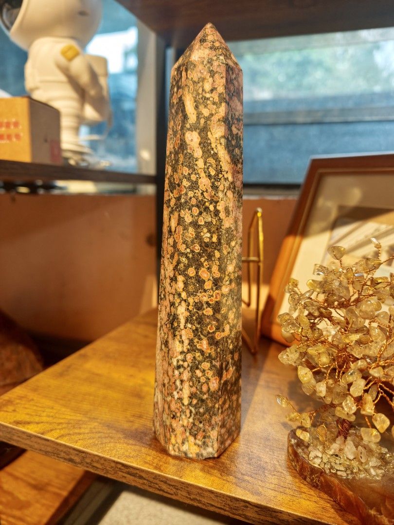 Leopard Jasper Big Tower 558grams (Category: Precious Stones) located in Quezon City. Submitted by piaoliangcollections.ph (Listing ID 1461650048, Image 2). Description: Natural Crystal Stone Core Benefits: Grounding and Stability: It anchors your energy to the Earth, helping you feel safe, centered, and rooted during stressful times. Emotional Balance: The stone helps clear negative feelings like fear, anxiety, anger, and self-doubt. Strength an
