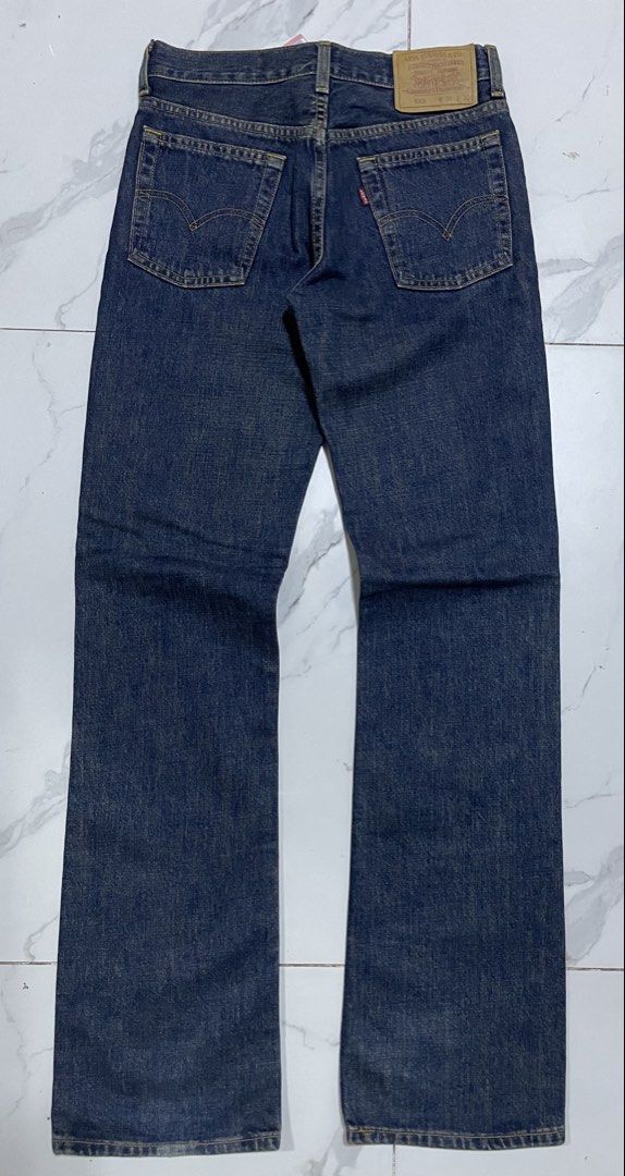 Levi's Jeans Dark Wash (Category: Jeans) located in General Santos City (Dadiangas). Submitted by angelahlim122001 (Listing ID 1461674988, Image 2). Description: - Dark wash Levi's 503 jeans Waist 26-27 Length 41 Hips 17 Thigh 9 Leg Hole 8 - Fit: Straight leg - Closure: Button fly - Features: Classic five-pocket styling - Material: Durable denim with nice texture - Ideal for: Everyday wear.